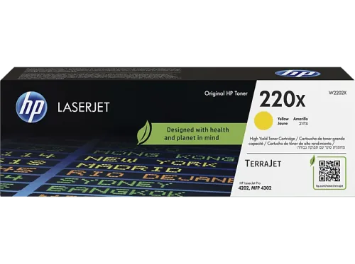 Tóner HP LaserJet 220X Amarillo Alto rendimiento Hasta 5500 páginas HP TerraJet Amarillo
