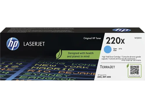 Tóner HP LaserJet 220X Cian Alto rendimiento Hasta 5500 páginas HP TerraJet Cian