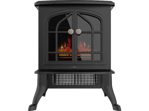 Chimenea eléctrica Cecotec ReadyWarm 2000 Flames 2000 W 2 niveles Termostato ajustable Control de llamas Black