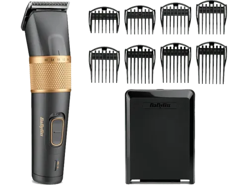 Cortapelos BaByliss Graphite Precision E987E 160 min Autonomía 28 Longitudes de Corte Cuchilla de Grafito 8 Peines Guía Gris
