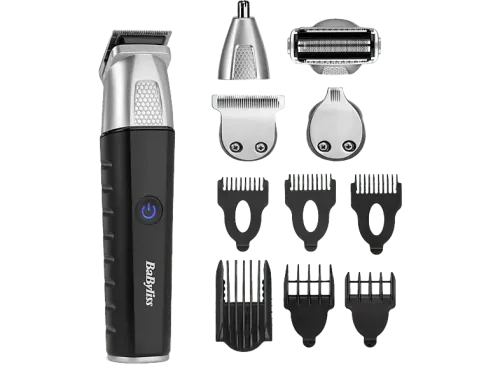 Afeitadora corporal BaByliss MT812E 6 Peines Guía 5 Cabezales Magnéticos Intercambiables 4h Autonomía Negro/Gris