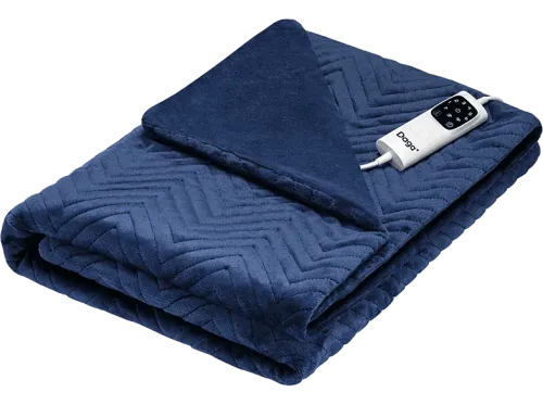 Manta eléctrica Daga Relax Suave Armonía 150 W 6 Niveles de Temperatura Multi-Temporizador Acolchado de Terciopelo Azul