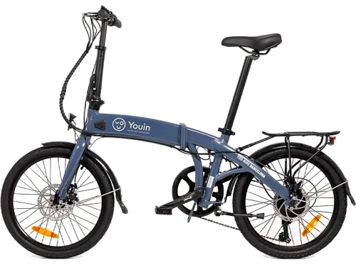 Bicicleta plegable Youin Barcelona 250 W 25 km/h Autonomía 45 km 6 Velocidades Pantalla LCD Ruedas 20" Azul