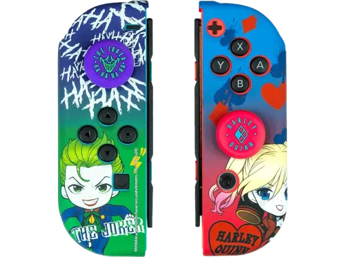 Funda + grips FR-TEC Switch Combo Pack  DC Joker & Harley  Quinn JOK1001 Superficie Suave y Antideslizante Ajuste Perfecto Multicolor