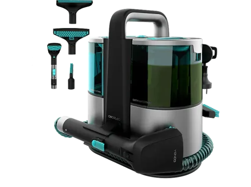 Aspirador de mano Cecotec Conga 4000 Carpet&Spot Clean XL Advance Potencia 600 W 14 kPa Pulverizador de agua 3 boquillas de succión Grey