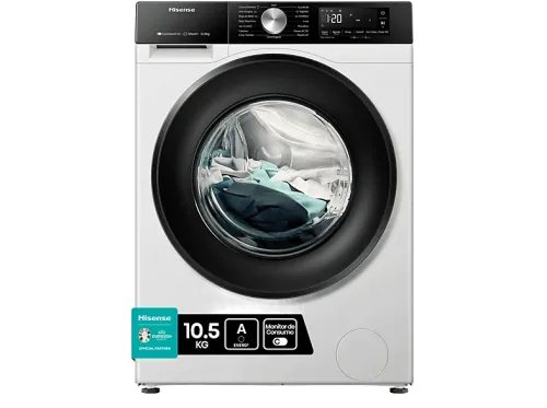 Lavadora carga frontal Hisense WF3S1043BW3 10 kg 1400 rpm 19 programas A-20% WiFi Blanco