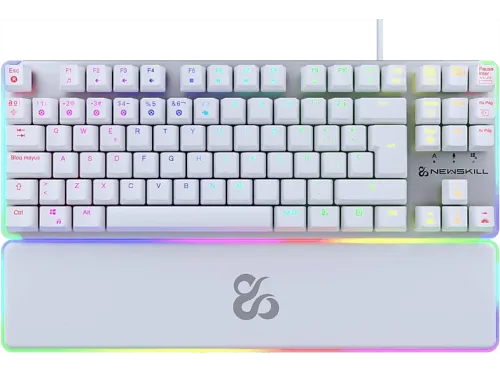 Teclado gaming Newskill Gungnyr pro TKL USB 2.0 Teclas iluminadas Antighosting Con reposamuñecas Blanco