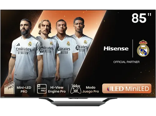 TV Mini LED 85" Hisense 85U7NQ UHD 4K Mini LED Smart TV Hi-View Dobly Atmos&Vision Imax IA Negro