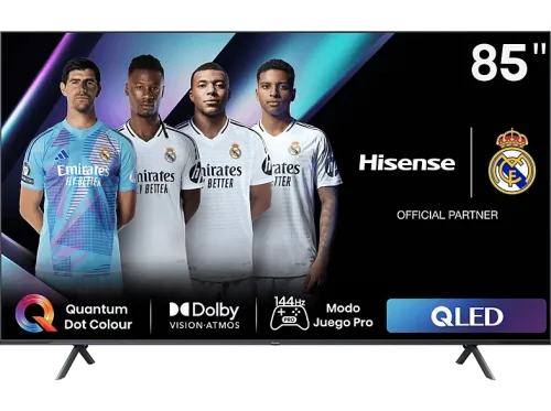 TV QLED 85" Hisense 85E7NQ Pro UHD 4K Game Bar 144Hz Dolby Vision IQ Dolby Atmos Subwoofer IA Negro
