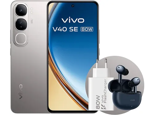 Móvil + Auriculares + Cargador 80W vivo V40 SE 80W 5G Titanium Silver 256 GB 8 GB 6.67" AMOLED  Qualcomm Snapdragon® 4 Gen 2 5000 mAh