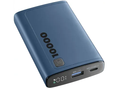 Powerbank CellularLine PBDISPL01PD10000B 10000 mAh USB-A y USB-C Azul