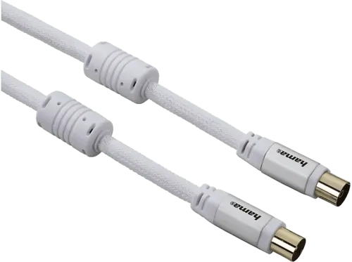 Cable de antena Hama 00056581 Coaxial 2 metros Tejido nylon 95 dB Blanco