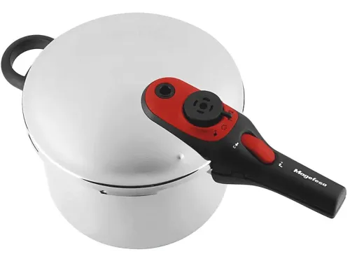 Olla express Magefesa Activa 2 5L 22 cm Diámetro Acero inoxidable 5 Sistemas de Seguridad Inox/rojo