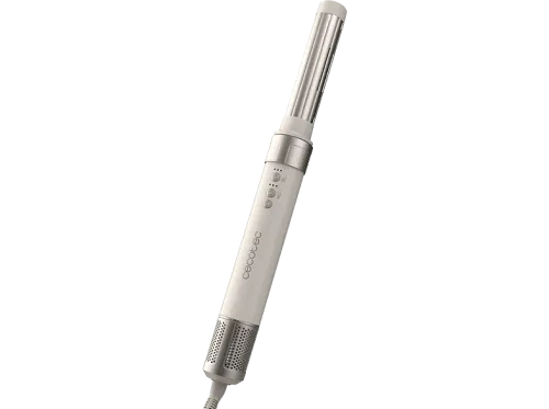 Moldeador Cecotec Bamba CeramicCare 12in1 AirGlam Champagne Tecnología Coanda 3 velocidades 3 temperaturas 1400W 12 cabezales Champagne