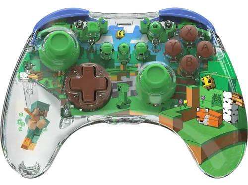 Mando PDP Realmz Wireless Controller Minecraft Forest Inalámbrico Para Nintendo Switch Con figura coleccionable en el agarre