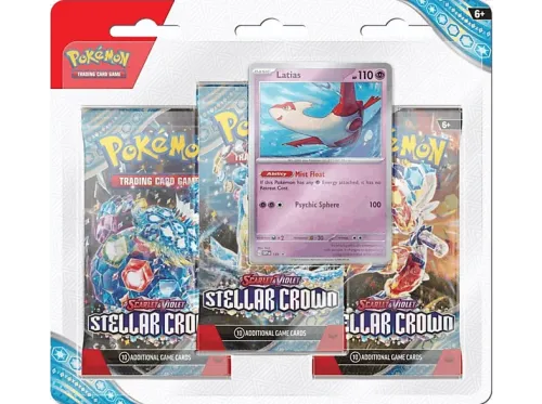 Juego Magicbox Pokémon Scarlet & Violet 7: Premium Checklane Stellar Crown Pack 3 Blister Aleatorio