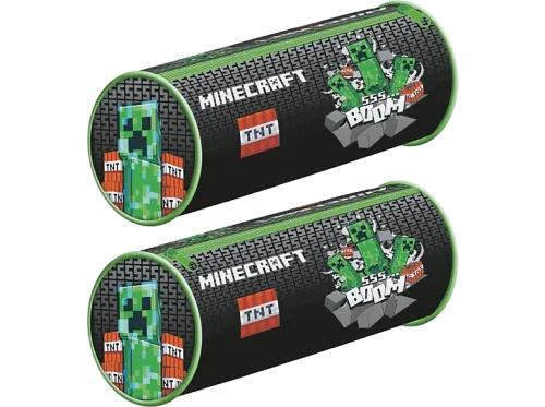 Estuche Pyramid Minecraft (Tnt Boom) Barrel Negro y verde