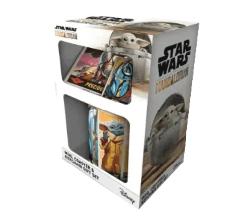 Pack Merchandising Sheerwood The Mandalorian S2 Taza Llavero y Posavasos
