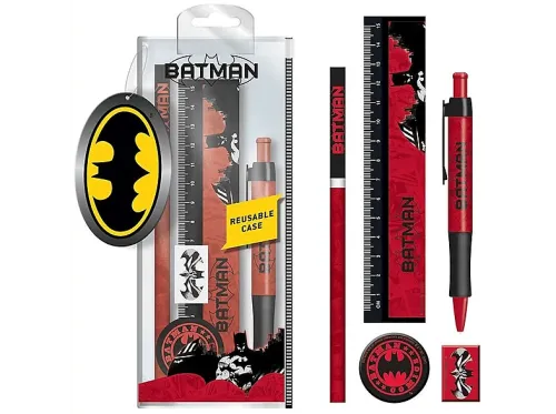 Pack papelería Pyramid International Batman Set de papelería (bolígrafo lápiz regla sacapuntas y goma)
