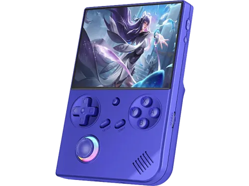 Consola retro portátil Anbernic RG40XXV 4" IPS Tarjeta 64 GB incorporada Luz RGB Compatible salida TV Wi-Fi Bluetooth Azul
