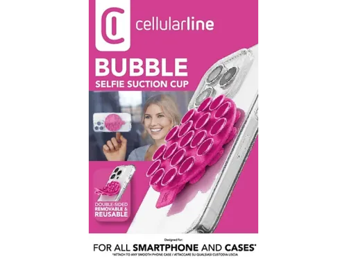 Soporte móvil CellularLine SELFIESUCTIONCUP Adhesión de ventosas Rosa