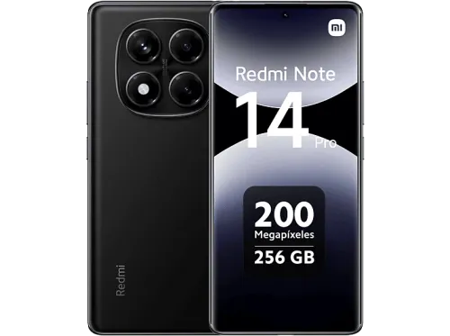 Móvil Xiaomi Redmi Note 14 Pro Negro medianoche 256 GB 8 GB RAM 6.67" AMOLED FHD+ MediaTek Helio G100-Ultra 5500 mAh