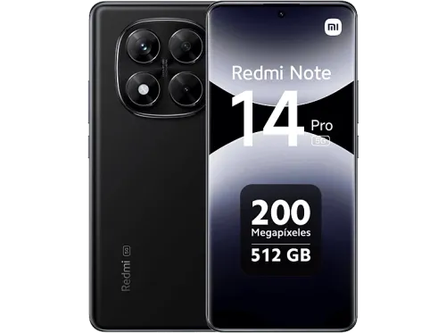 Móvil Xiaomi Redmi Note 14 Pro 5G Negro medianoche 512 GB 12 GB RAM 6.67" AMOLED 1.5K MediaTek Dimensity 7300-Ultra 5110 mAh