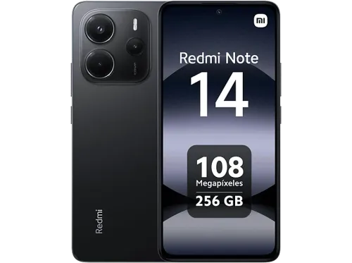 Móvil Xiaomi Redmi Note 14 Negro medianoche 256 GB 8 GB RAM 6.67" AMOLED FHD+ MediaTek Helio g99-Ultra 5500 mAh