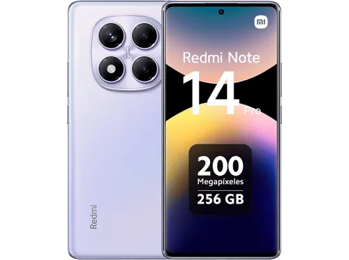 Móvil Xiaomi Redmi Note 14 Pro Púrpura aurora 256 GB 8 GB RAM 6.67" AMOLED FHD+ MediaTek Helio G100-Ultra 5500 mAh