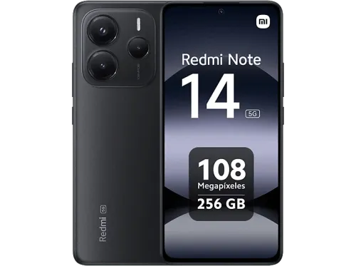 Móvil Xiaomi Redmi Note 14 5G Negro medianoche 256 GB 8 GB RAM 6.67" AMOLED FHD+ MediaTek Dimensity 7025-Ultra 5110 mAh