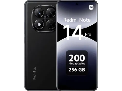 Móvil Xiaomi Redmi Note 14 Pro 5G Negro medianoche 256 GB 8 GB RAM 6.67" AMOLED 1.5K MediaTek Dimensity 7300-Ultra 5110 mAh