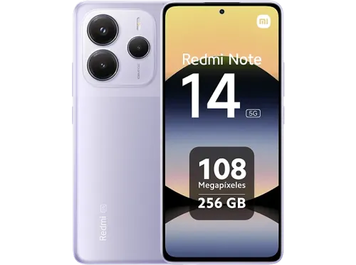 Móvil Xiaomi Redmi Note 14 5G Morado lavanda 256 GB 8 GB RAM 6.67" AMOLED FHD+ MediaTek Dimensity 7025-Ultra 5110 mAh