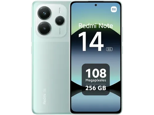 Móvil Xiaomi Redmi Note 14 5G Verde coral 256 GB 8 GB RAM 6.67" AMOLED FHD+ MediaTek Dimensity 7025-Ultra 5110 mAh