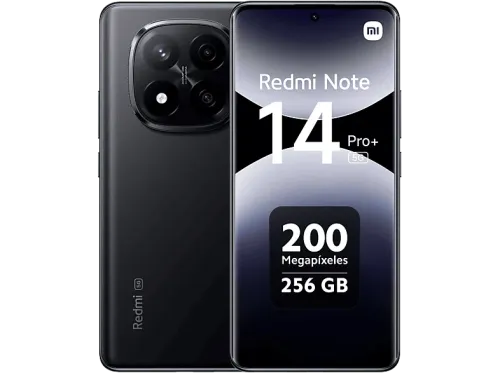 Móvil Xiaomi Redmi Note 14 Pro+ 5G Negro medianoche 256 GB 8 GB RAM 6.67" AMOLED 1.5K Snapdragon 7s Gen 3. 5110 mAh