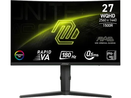 Monitor gaming MSI MAG 275CQRF QD E2 27" WQHD 0.5 ms 180 Hz HDR Ready Adaptive-Sync Negro