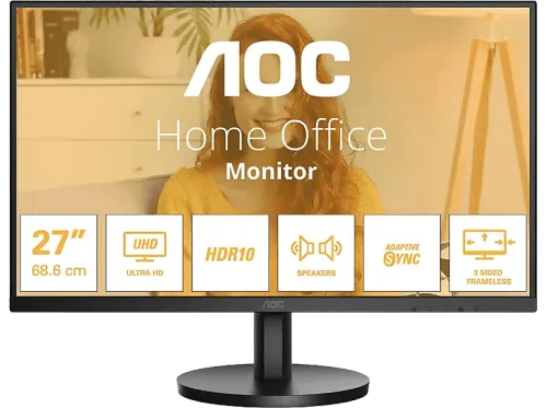 Monitor AOC U27B3A 27" UHD 4K 60 Hz 4 ms GtG IPS Adaptive Sync HDR10 Antibrillo Sin marco