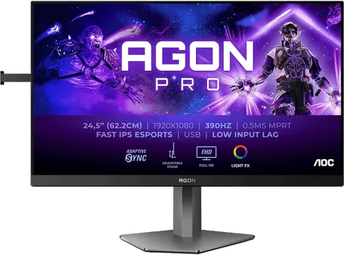 Monitor gaming AOC AG256FS 24.5" Full-HD 390 Hz 1 ms GtG 0.3 ms MPRT IPS Adaptive Sync Antibrillo WLED