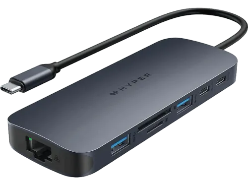 Hub USB/Concentrador Hyper HD4005GL 10 puertos 312 MB/s Mac® PC Windows® Google Chromebook™ Gris