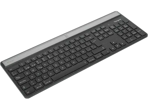 Teclado inalámbrico Targus AKB868ES EcoSmart Solar Keyboard Antimicrobiano Bluetooth Full Size USB-C Negro