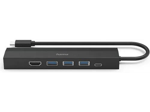 Hub Hama 00200144 6 Conexiones 3x USB-A 1x USB-C 1x HDMI 1x LAN 5 Gbps Negro