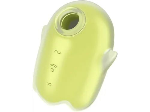 Succionador de clítoris Satisfyer Glowing Ghost Silicona 11 Ondas de Presión 12 Programas de Vibración Brilla en la Oscuridad Amarillo