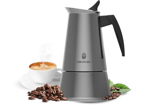 Cafetera tradicional Cecotec Piccolina 200 100 ml 2 tazas Acero Inoxidable Termorresistente Apto para todas superficies Gris