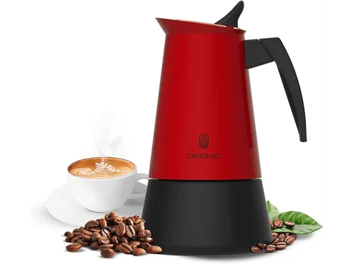 Cafetera tradicional Cecotec Piccolina 600 Acero inoxidable 6 Tazas 300 ml Rojo