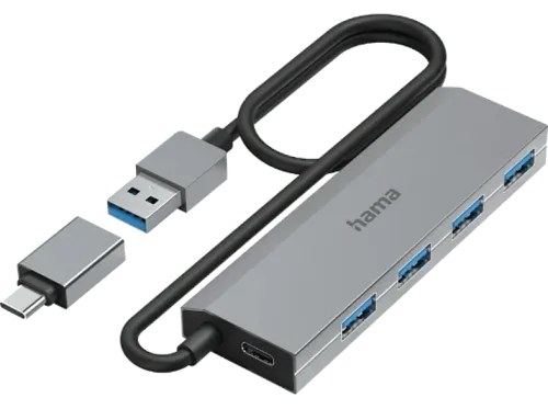 Hub Hama 00200138 4 Conexiones 5 Gbit/s Antracita