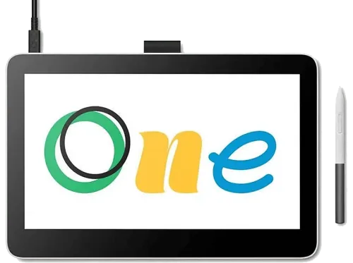 Tableta gráfica Wacom One 13 Touch 13.3 " Lápiz digital Full-HD Multitáctil Compatible con Windows Mac Android y Chrome OS Negro