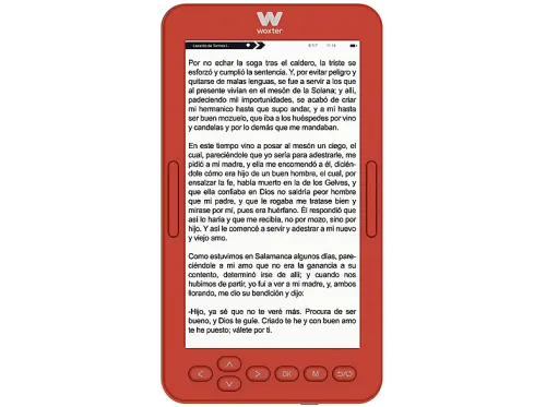 eBook Woxter Scriba 195 S 4.7" 4 GB 950x540 16 Niveles de Gris Micro-USB Rojo