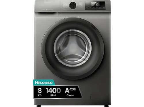 Lavadora carga frontal Hisense WF1Q8041BT 8 kg 1400 Rpm Función Vapor Eficiencia A-20% Gris