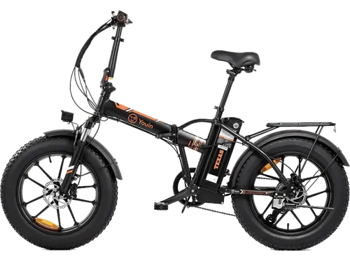 Bicicleta plegable Youin Texas 250 W Velocidad máx. 25 km/h Autonomía 45 km Pantalla LCD Luz Frontal y Trasera Negro