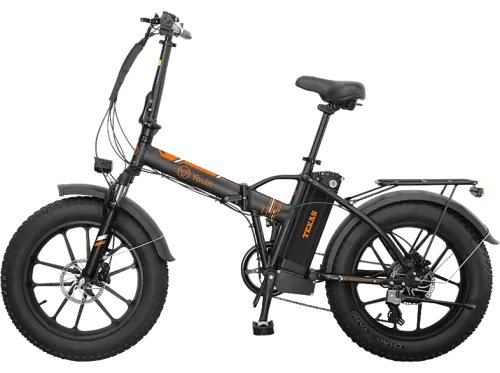 Bicicleta plegable Youin Texas II 250 W Velocidad máx. 25 km/h Autonomía 45 km Pantalla LCD Luz Frontal y Trasera Naranja Negro