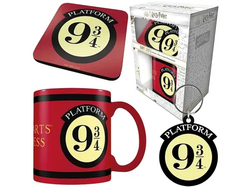 Pack Merchandising Pyramid International Harry Potter: Caja regalo Platform 9 3/4 Taza + Llavero +Posavasos